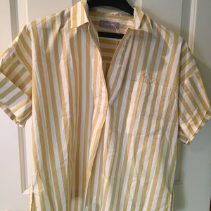 Everlane Cotton Short-Sleeve Popover Shirt, Size 6